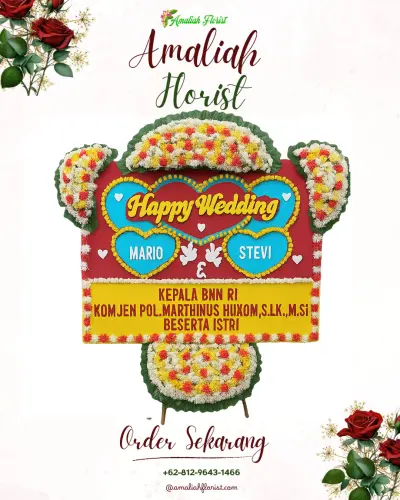 Karangan Papan Bunga Pernikahan di Kedopok
